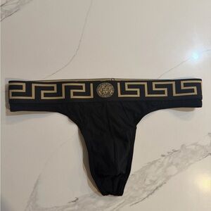 Versace Black Thong